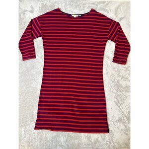 Women’s Boden Dress Stripped Purple Red 3/4 Sleeve Size 8R